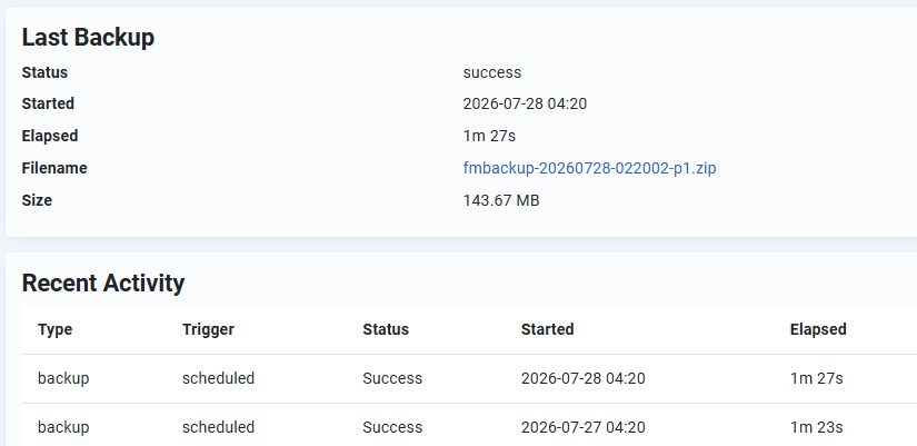 FM Backup